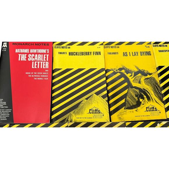 Cliff Notes Monarch (11 Booklets) Romeo Juliet Huckleberry Finn Scarlett Letter - Picture 2 of 6